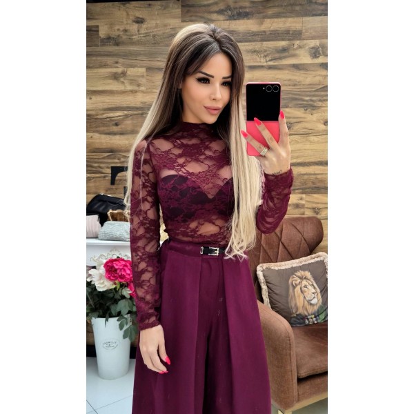 Топ дантела Marrón